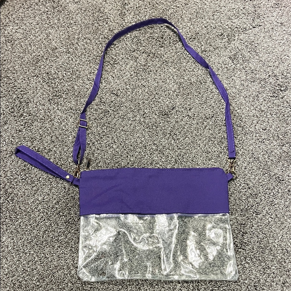 Purple and Clear Women's Crossbody Bag